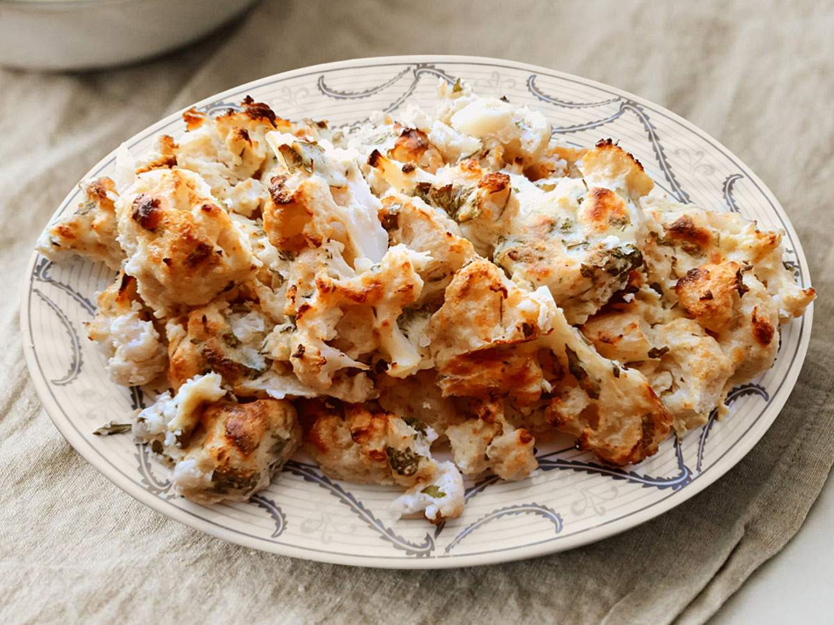 Fırında Peynirli Karnabahar tarifi