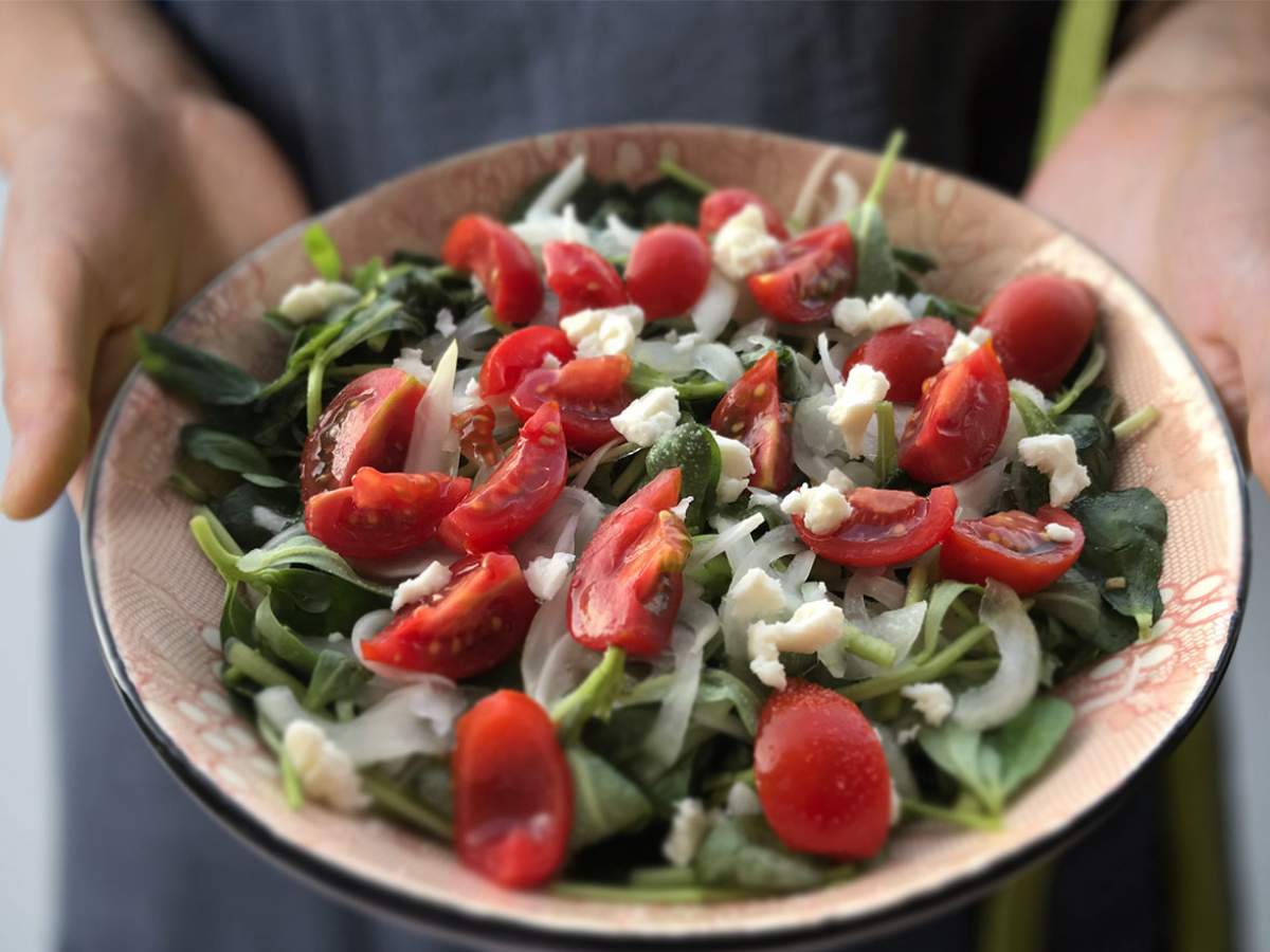 Domatesli Semizotu Salatası tarifi