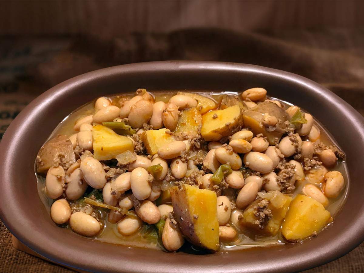 Kıymalı Patatesli Barbunya Yemeği  tarifi