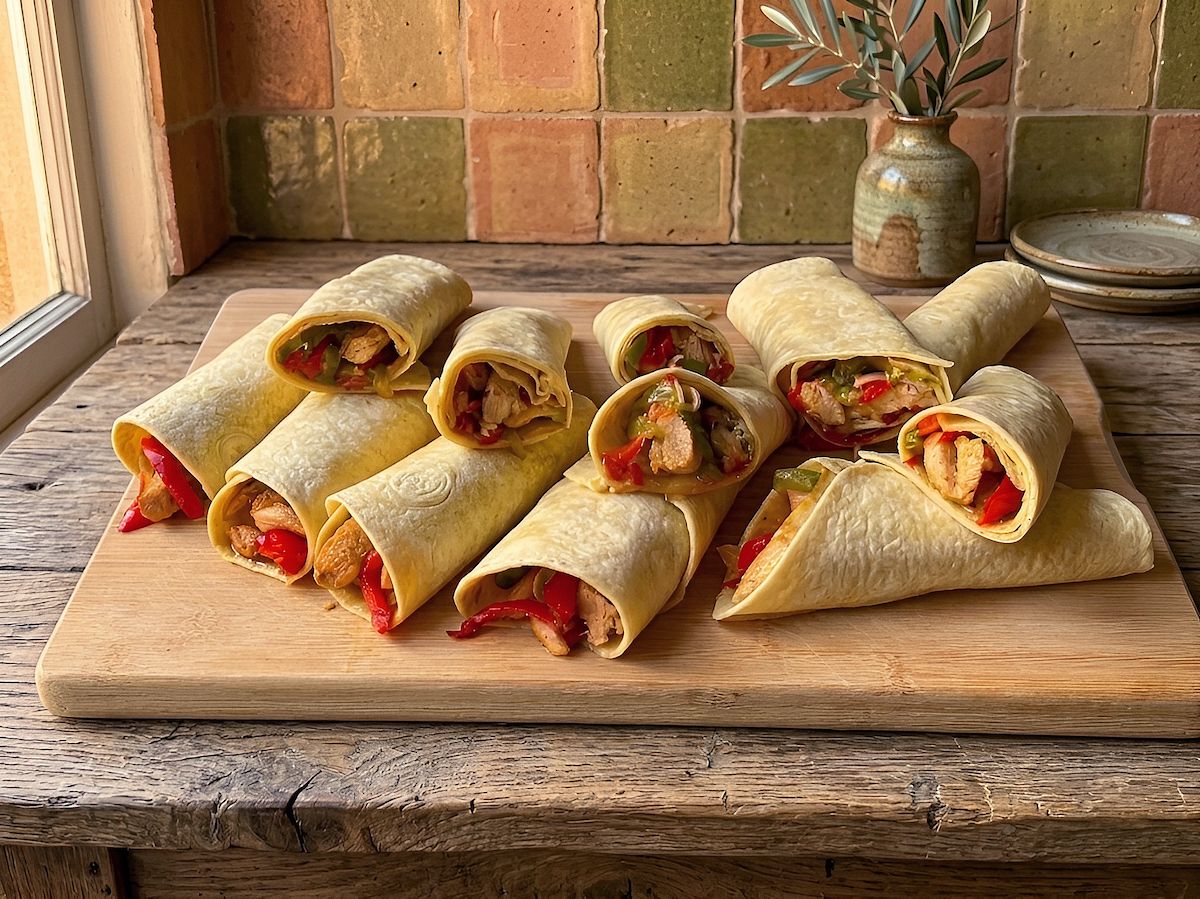 Tavuklu ve Biberli Tortilla - Pratik Tavuk Sarma Tarifi tarifi görseli