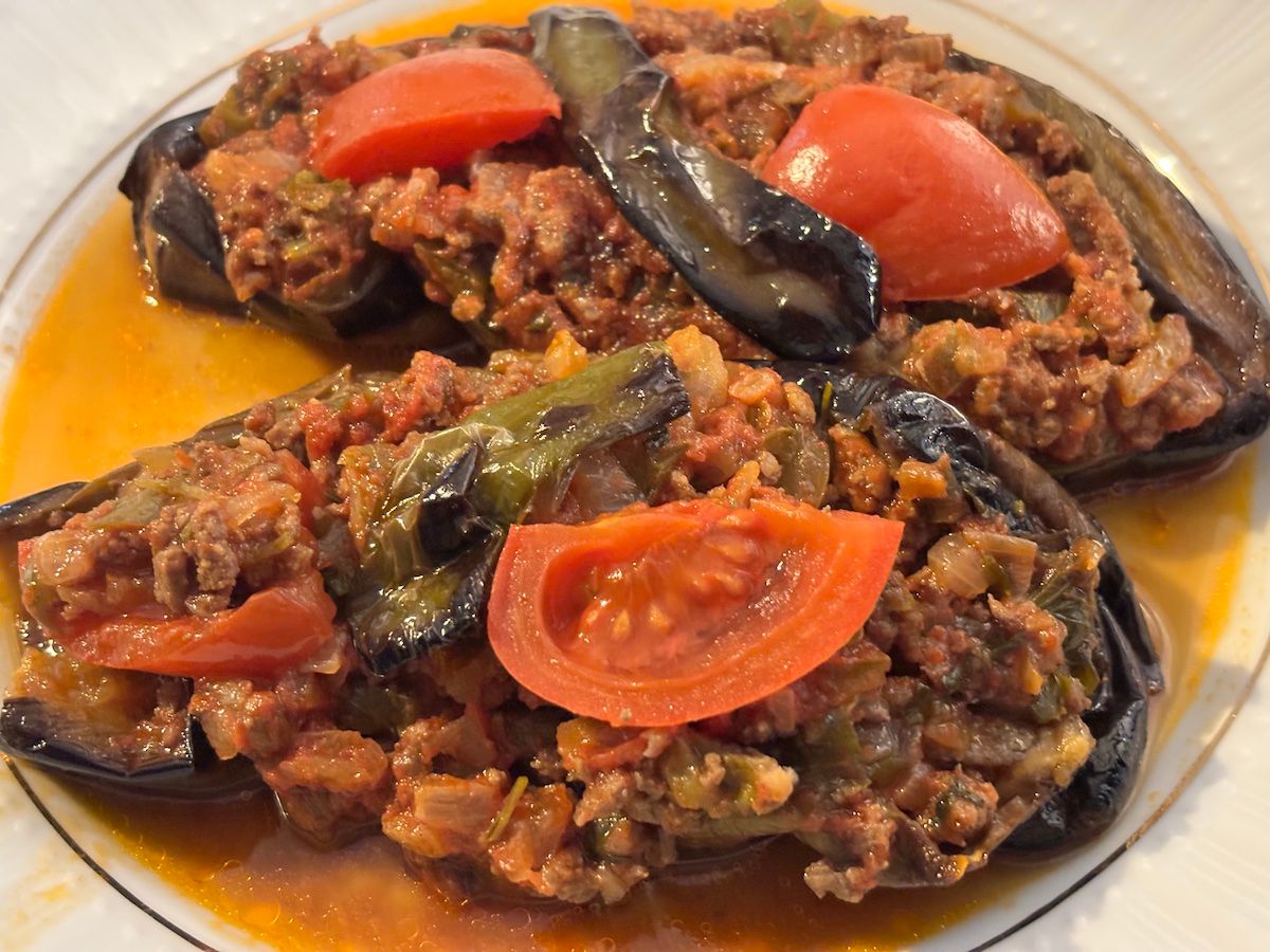 Oven-Roasted Karnıyarık (Stuffed Eggplant) recipe photo