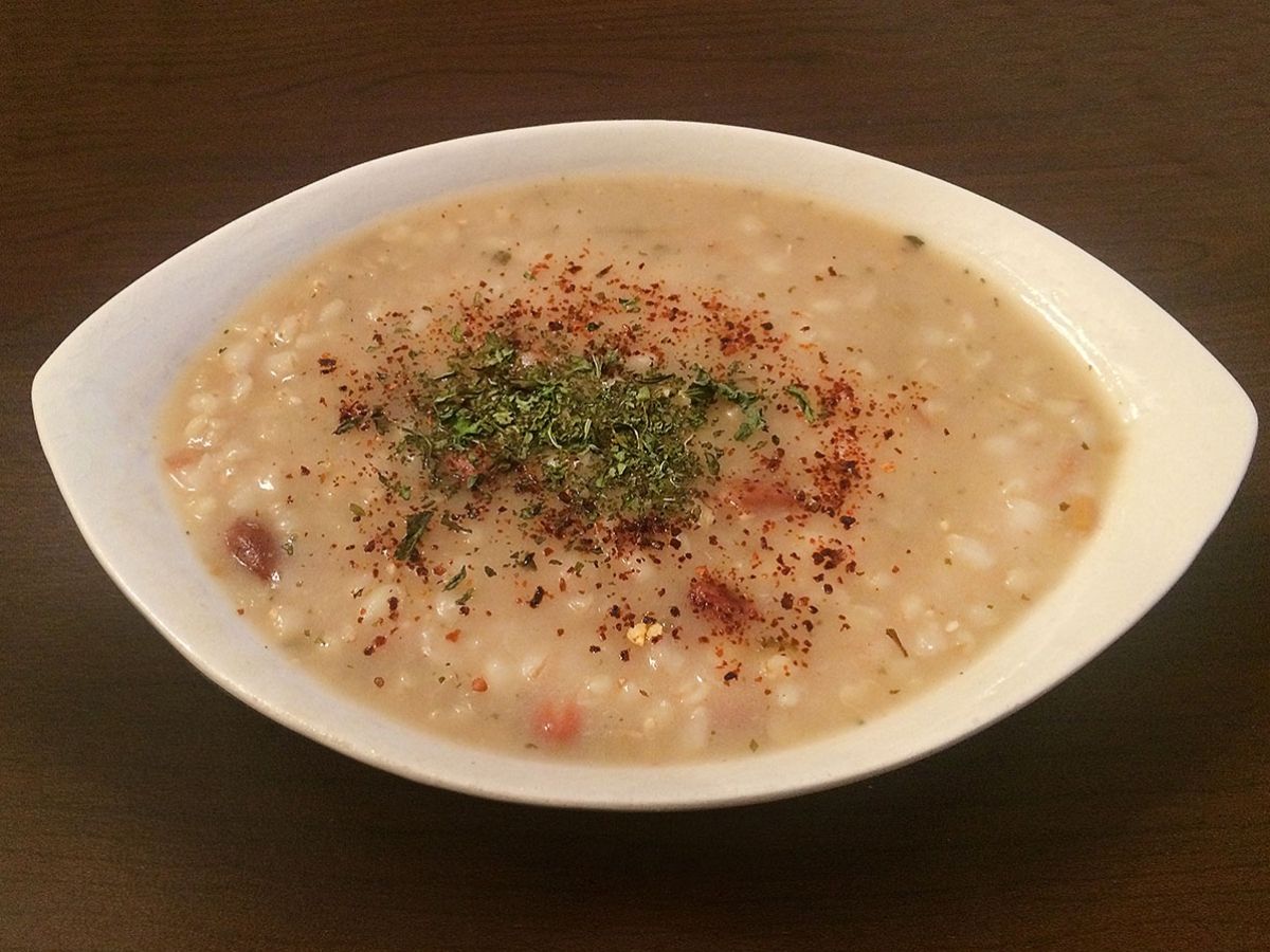 Wheat and Dried Borlotti Bean Soup recipe photo