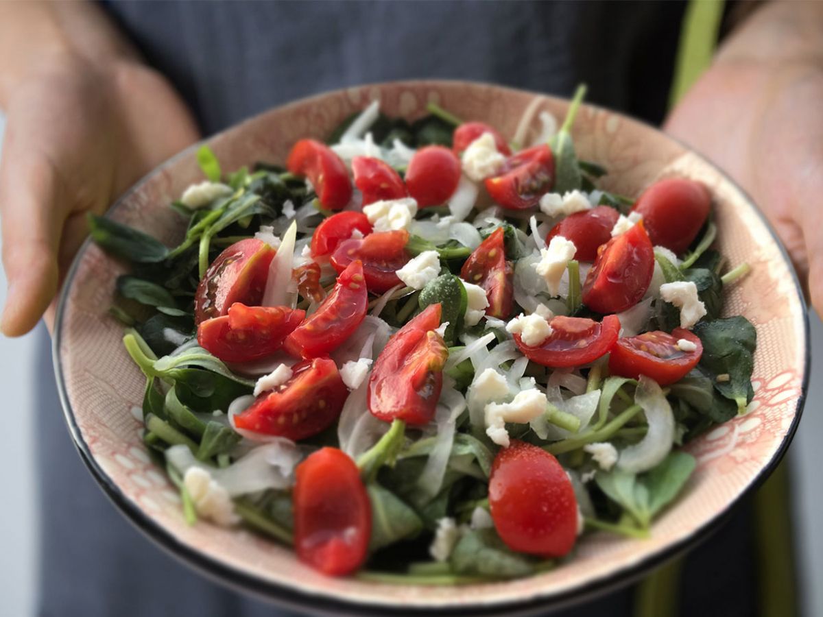 Domatesli Semizotu Salatası tarifi görseli