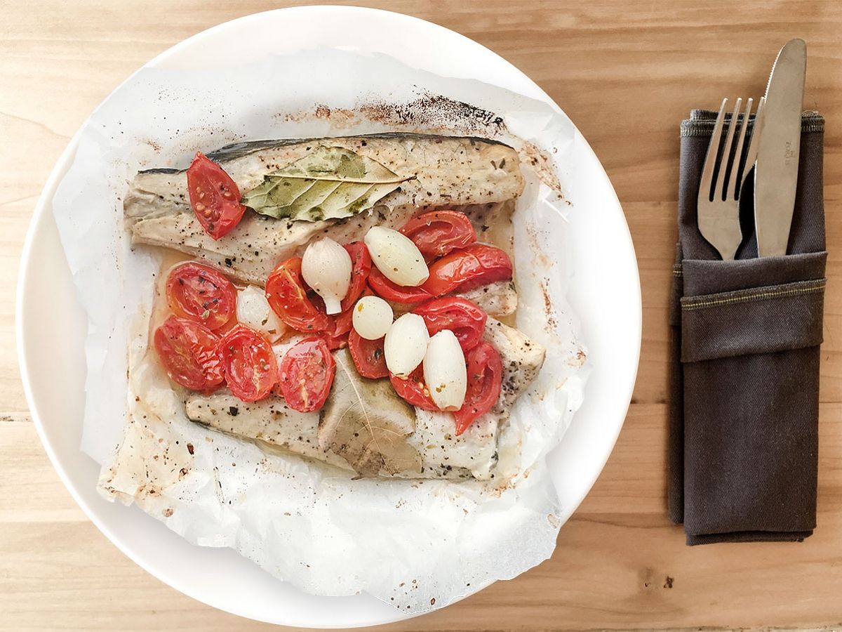 Sea Bass in Parchment (Kağıtta Levrek) recipe photo