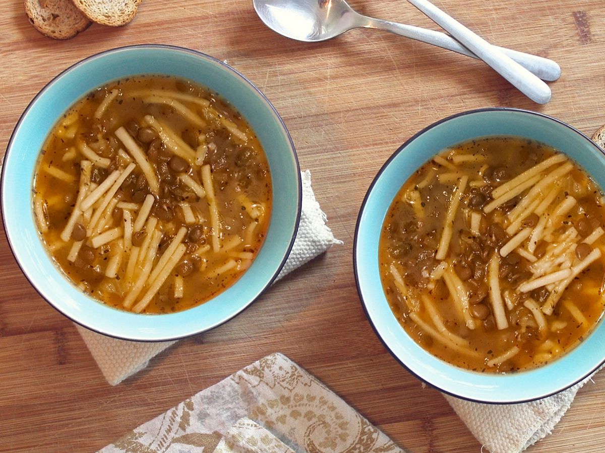 Green Lentil Soup with Pasta (Kesme Yeşil Mercimek Çorbası) recipe photo