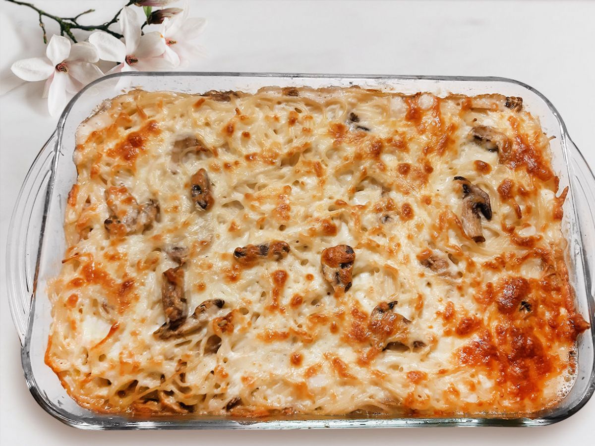 Mantarlı Makarna Graten tarifi görseli