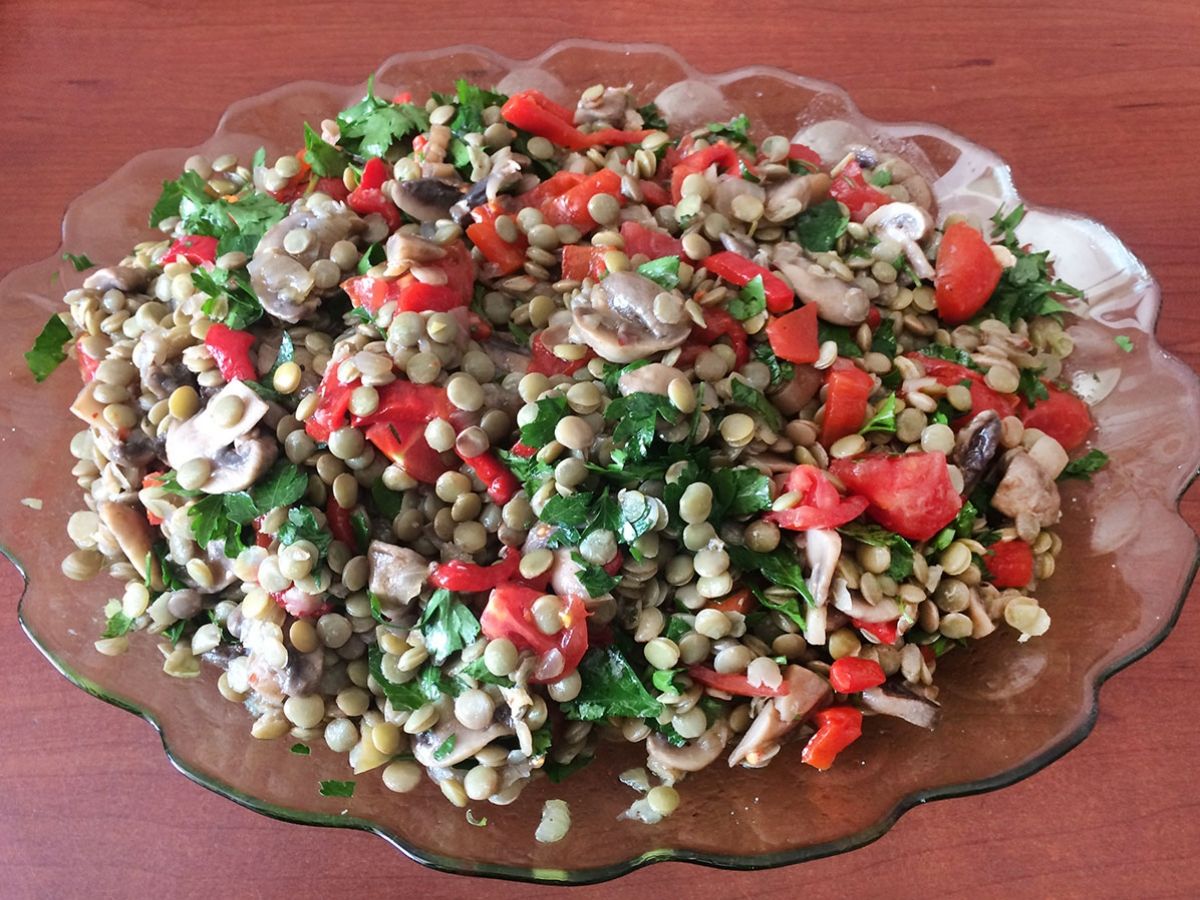 Mushroom and Green Lentil Salad recipe photo