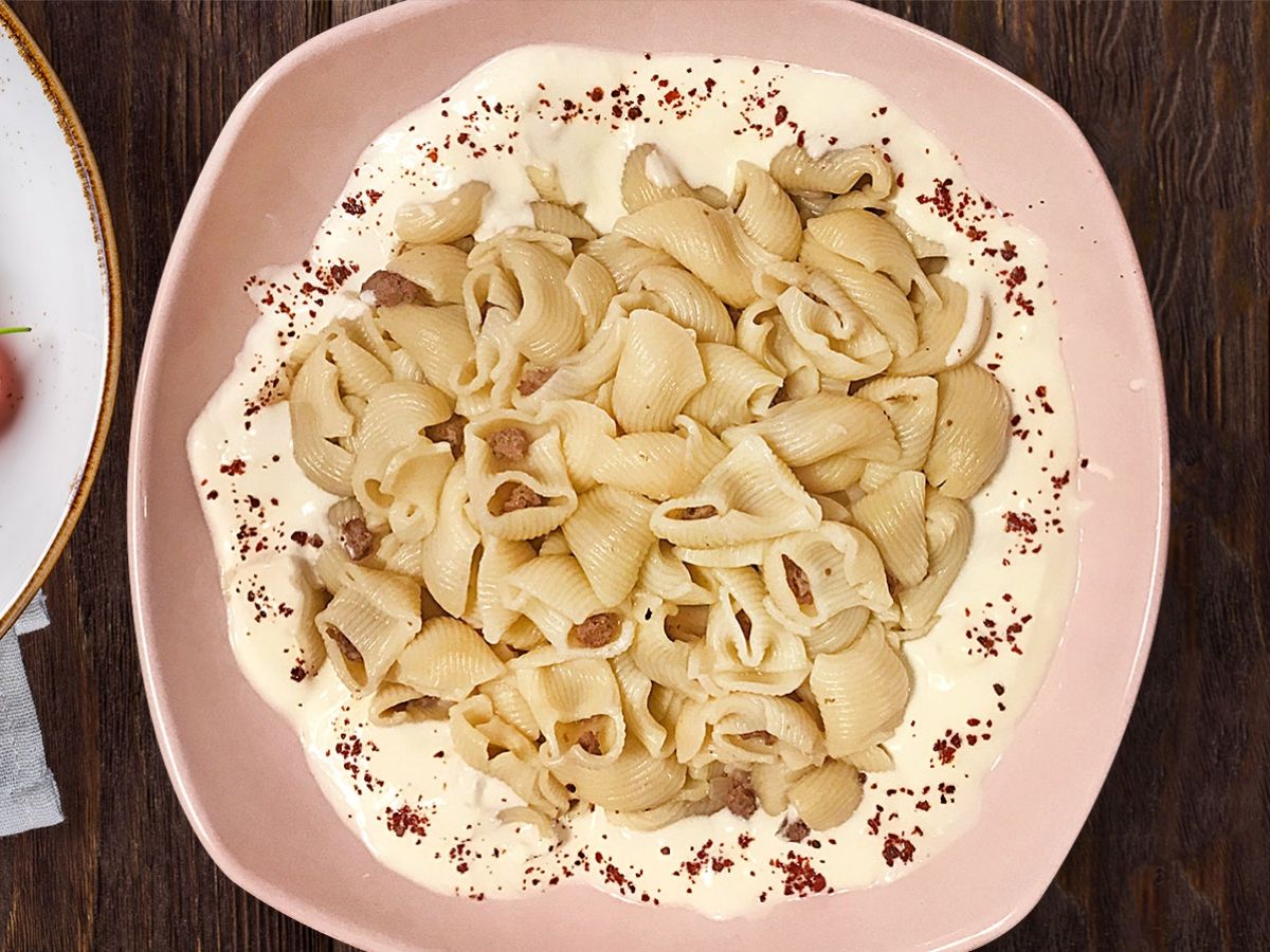 Mantı (Turkish Dumplings) with Pasta Shells recipe photo