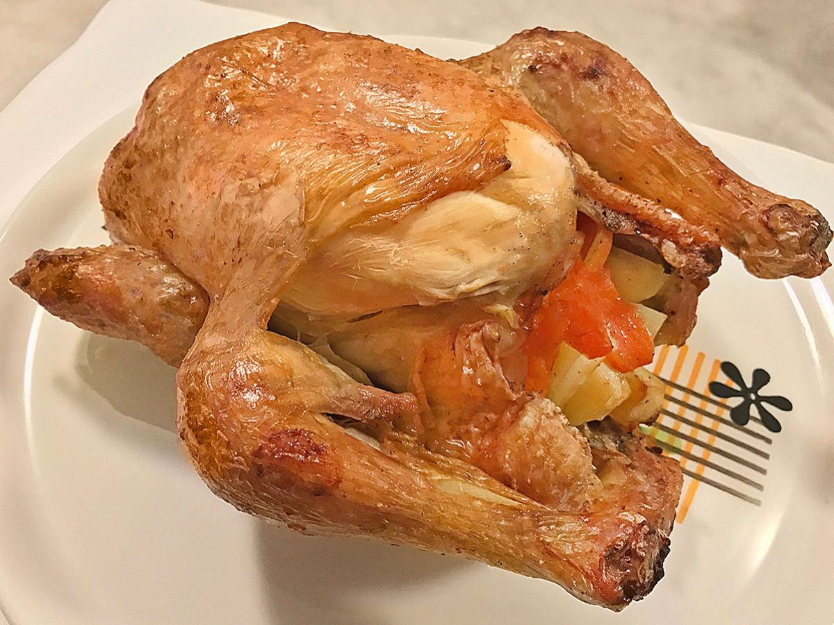Baked Chicken Stuffed with Potato and Carrot recipe photo