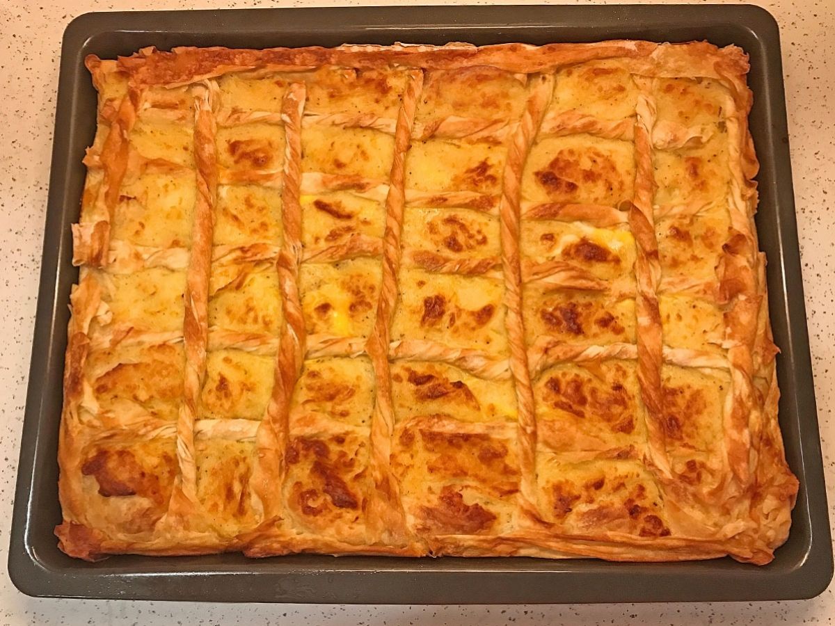 Lattice Börek with Potato Filling (Patatesli Kafes Börek) recipe photo