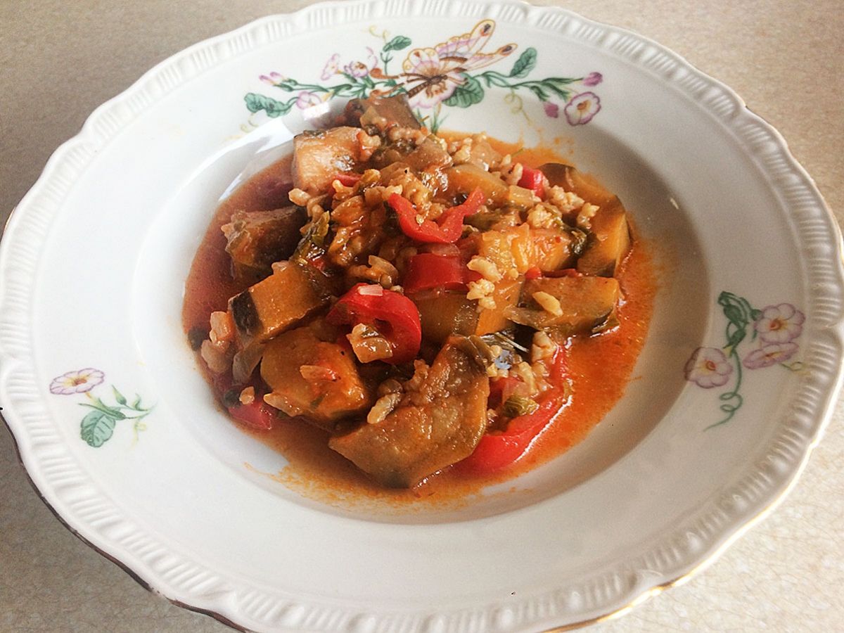 Eggplant and Rice Stew recipe photo