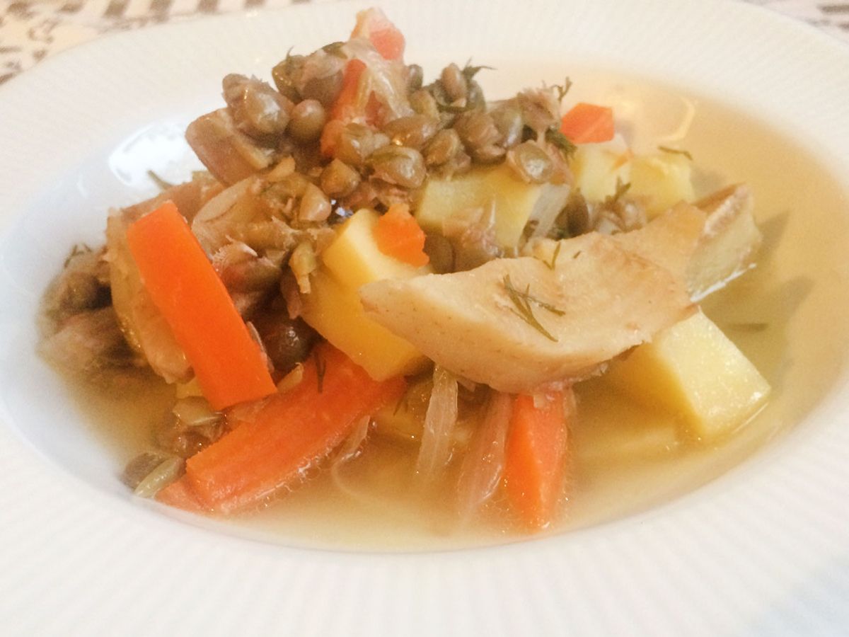 Zeytinyağlı Yeşil Mercimekli Enginar tarifi görseli