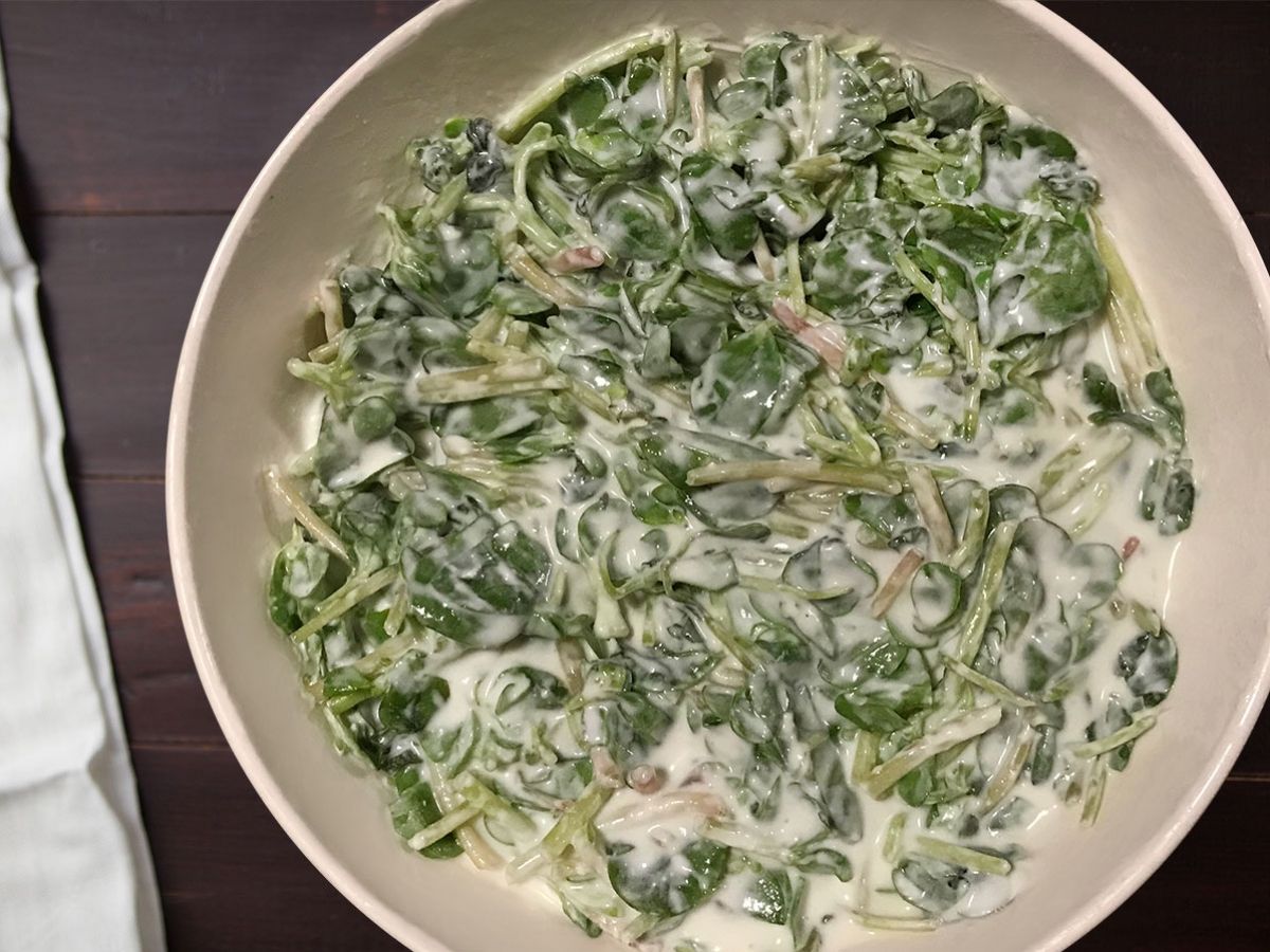 Purslane Salad with Yogurt and Mayonnaise recipe photo